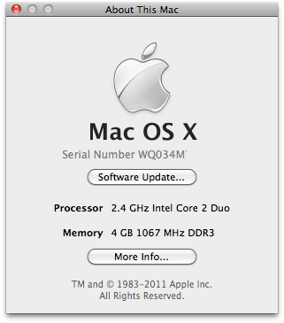 หา Serial Number ของ Mac